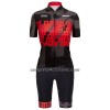 Completo Maglia + Pantaloncino con bretelle Santini 2023 La Fleche Wallonne Manica Corta Rosso Nero Donna